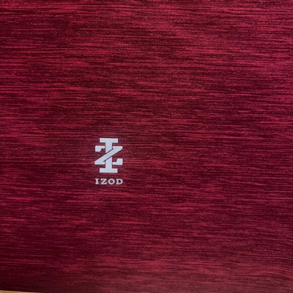 IZOD Golf Men XL Stretch Heather Maroon Short Sleeve 3 Button Stretch Polo - Picture 4 of 6